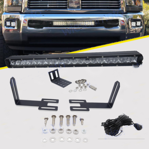 Lower Bumper 20" 100W LED Light Bar Bracket Mount for 03-UP Dodge Ram 2500/3500