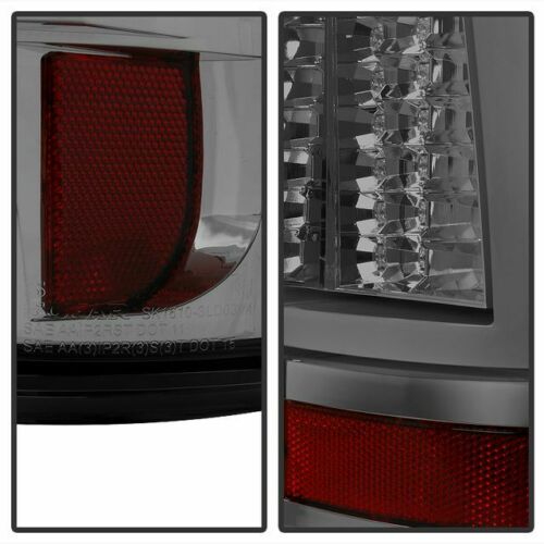 1500 Chrome Smoke LED Tail Lights Set Spyder for 1999-2002 Chevy Silverado/GMC Sierra