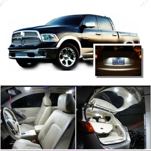 White LED Interior kit +White License Light for Dodge Ram 1500 2500 3500 2009-2016