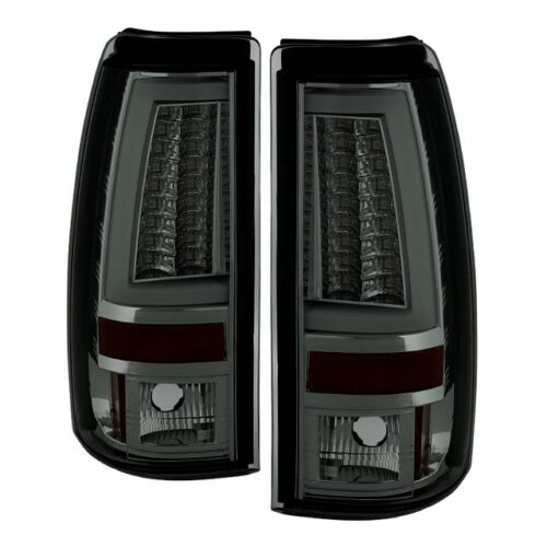 1500 Chrome Smoke LED Tail Lights Set Spyder for 1999-2002 Chevy Silverado/GMC Sierra